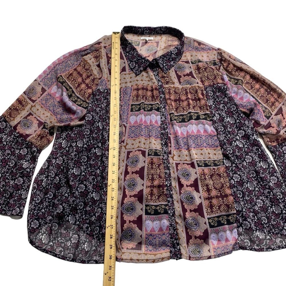 Maurices Bohemian Button Front Patchwork Peasant … - image 6